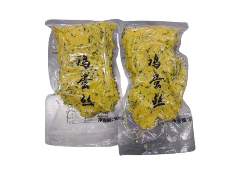 Shredded green onion and eggs